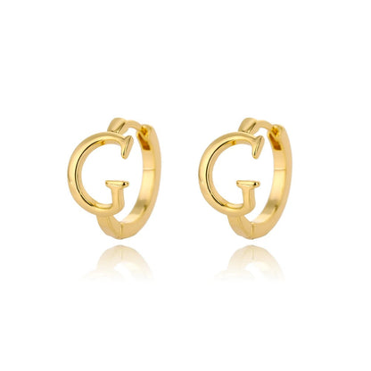 Minimal Initial Letter Stud Earrings