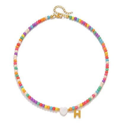 Colorful Initial Heart Necklace