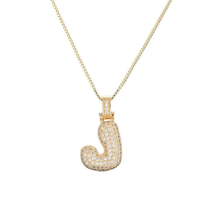 Diamond Bubble Initial Necklace