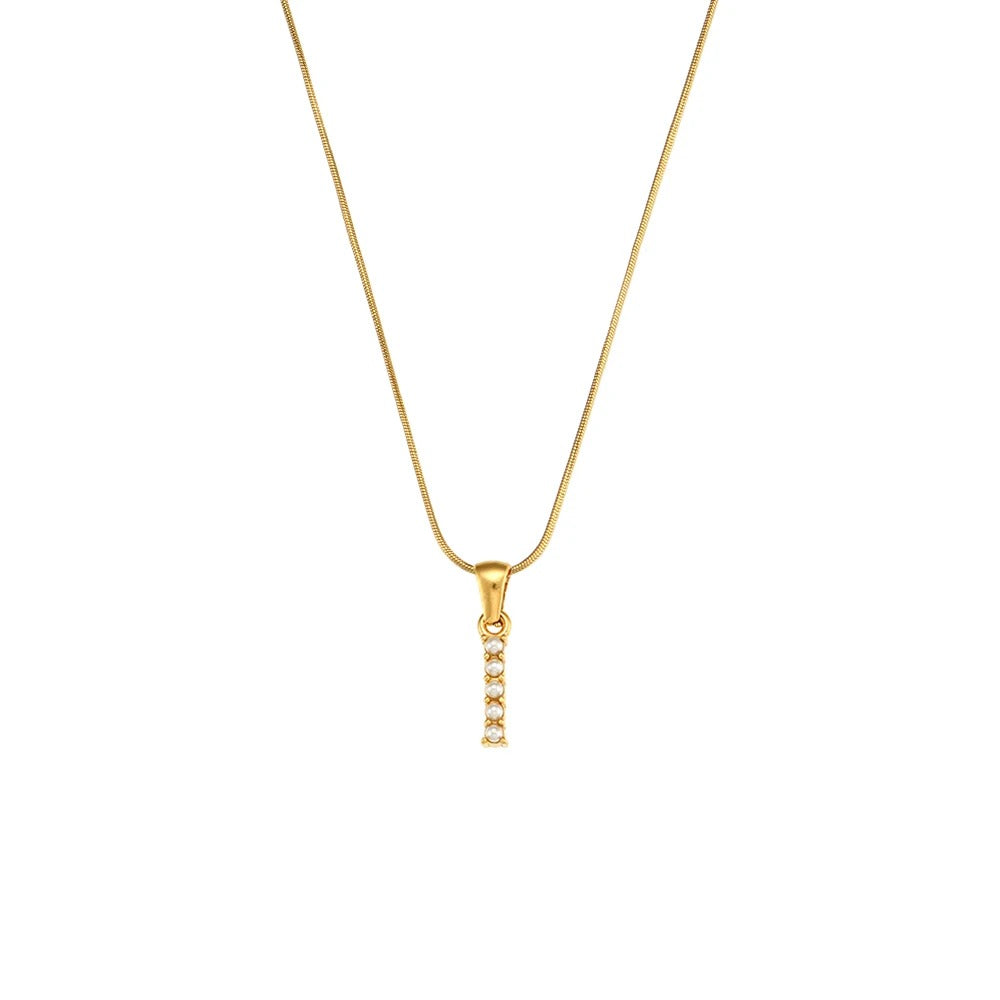 Pearl Letter Initial Necklace