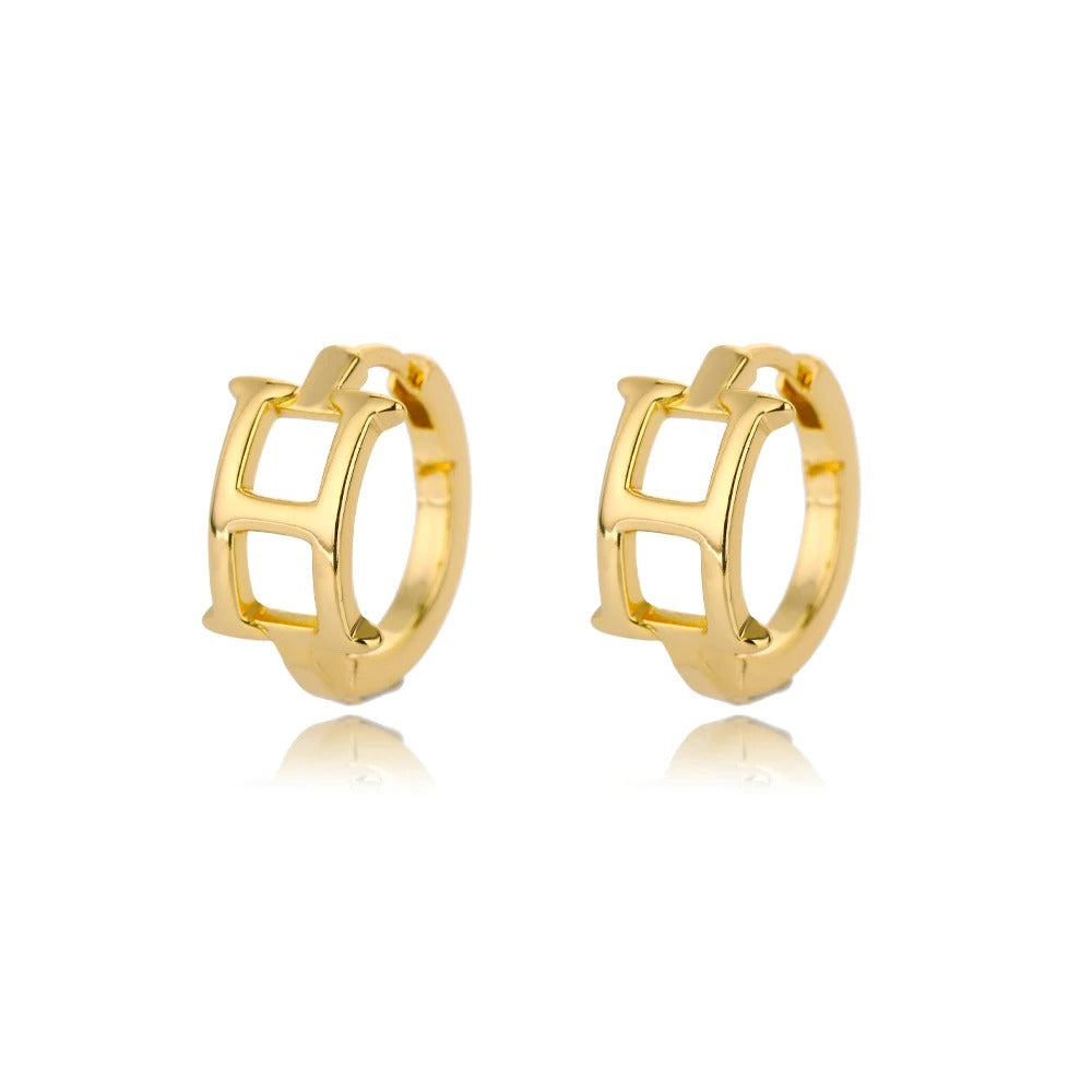 Minimal Initial Letter Stud Earrings