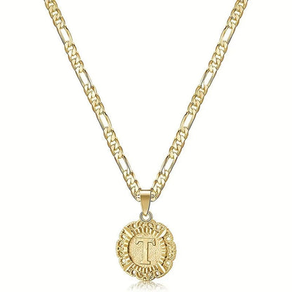 Round Letter Initial Necklace