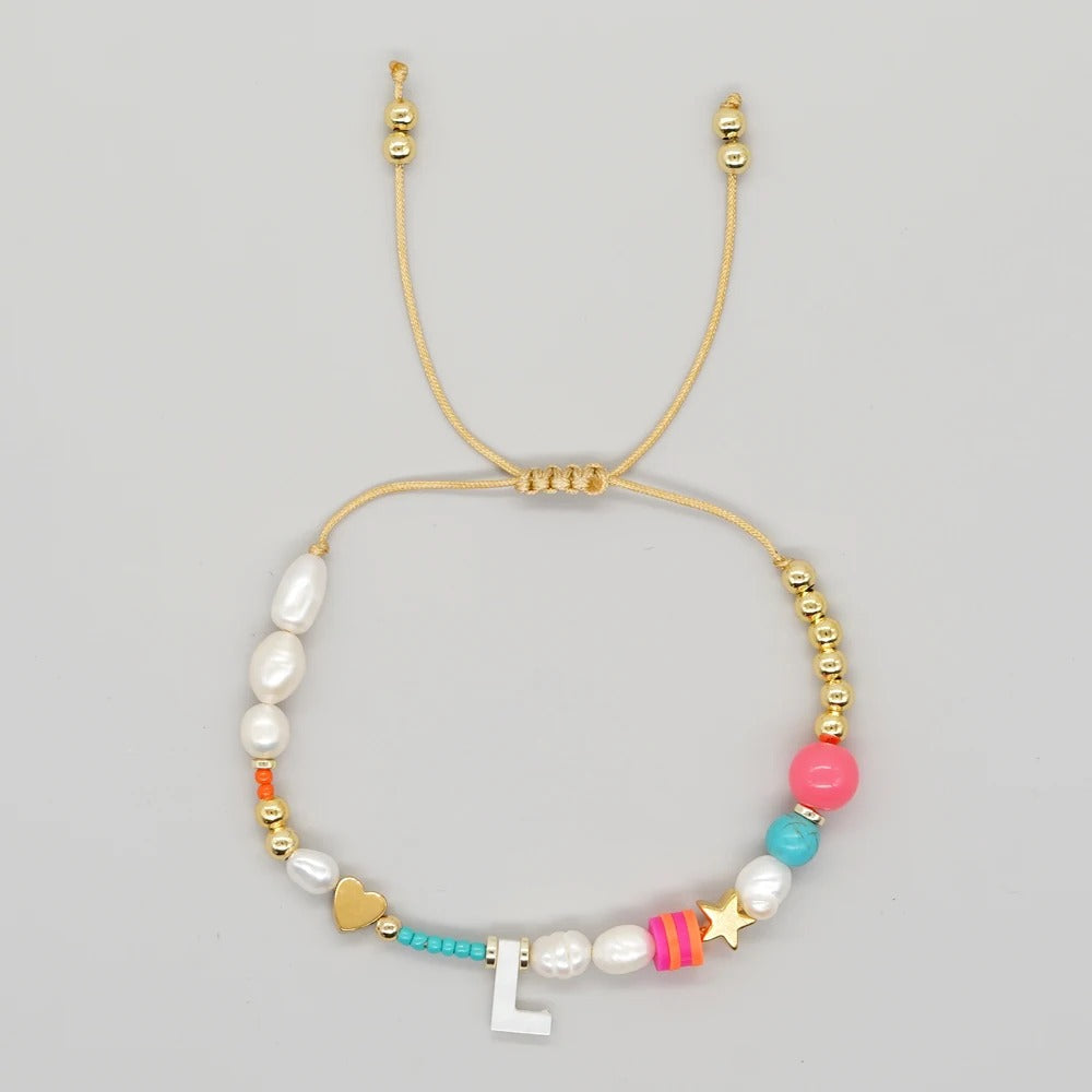 Color Splash Initial Bracelet