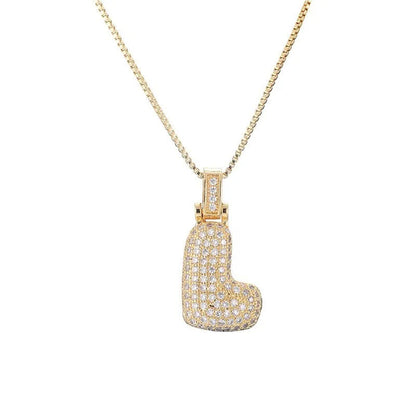 Diamond Bubble Initial Necklace