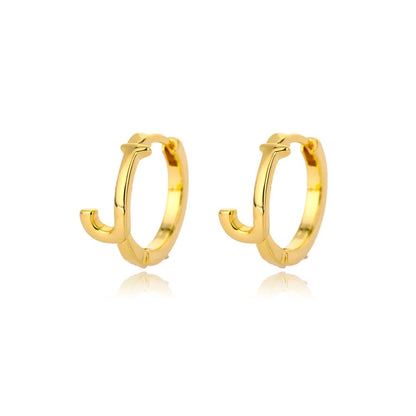 Minimal Initial Letter Stud Earrings