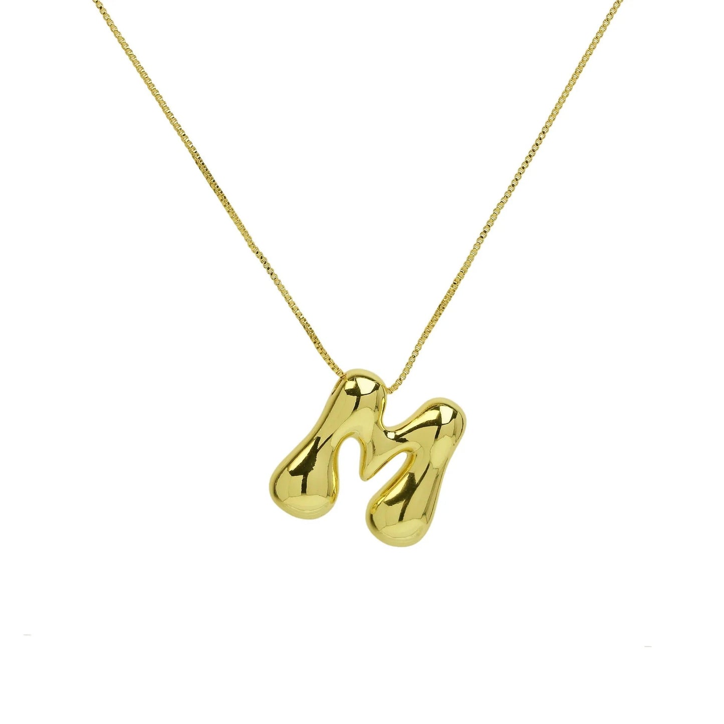 Chunky Balloon Initial Letter Necklace
