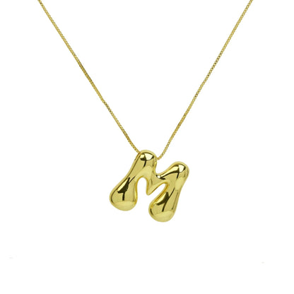Chunky Balloon Initial Letter Necklace