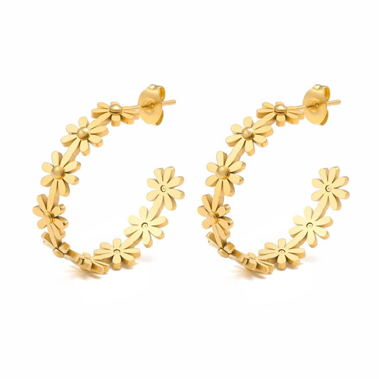 Daisy Hoop Earrings