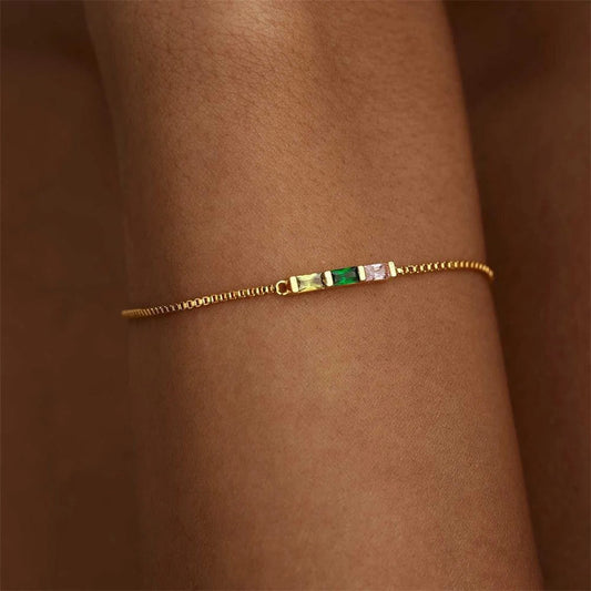 Thin Green Crystal Bracelet