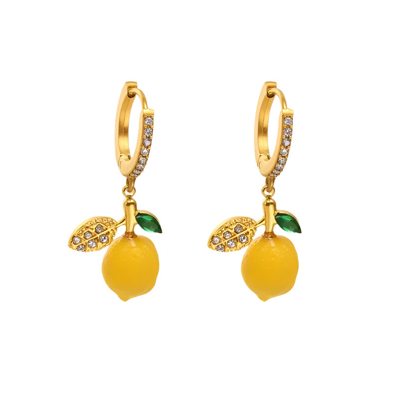 Lemon Fruit Stud Earrings