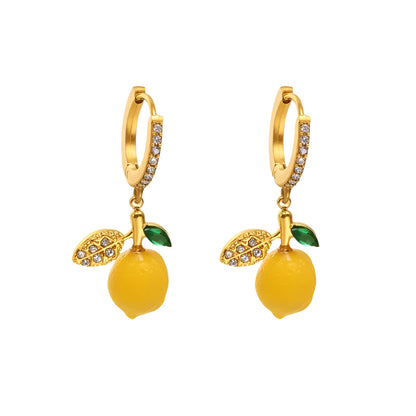 Lemon Fruit Stud Earrings