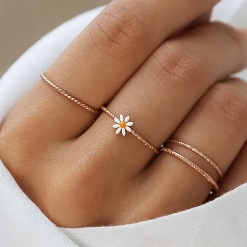 Pattern Sunflower Thin Ring