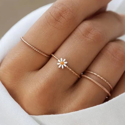 Pattern Sunflower Thin Ring