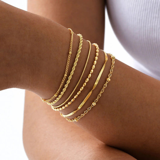 Thin Link Bracelet Stack