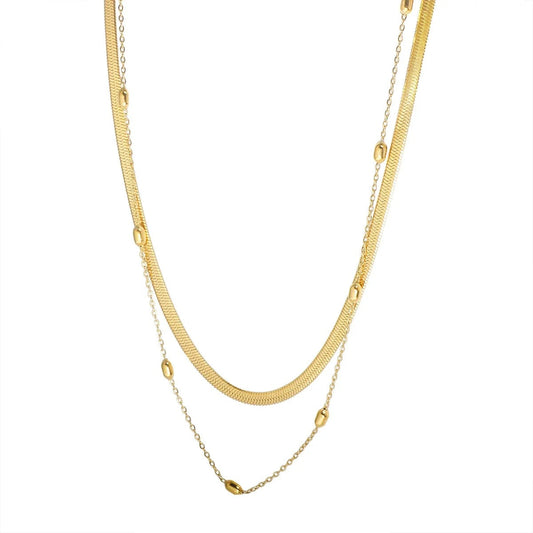 Vintage Textured Layered Necklace