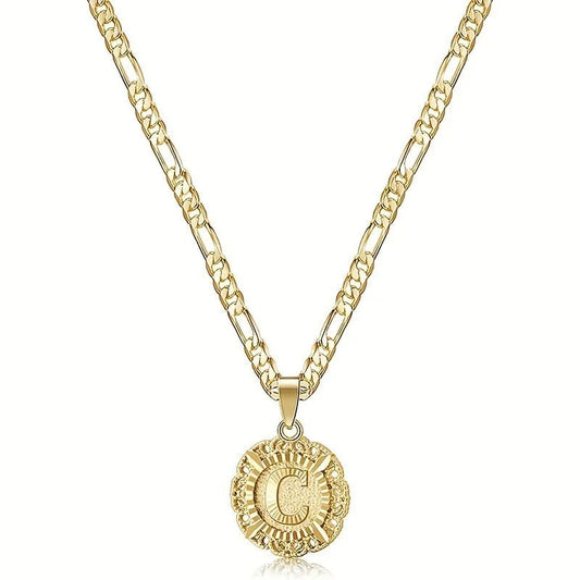 Round Letter Initial Necklace