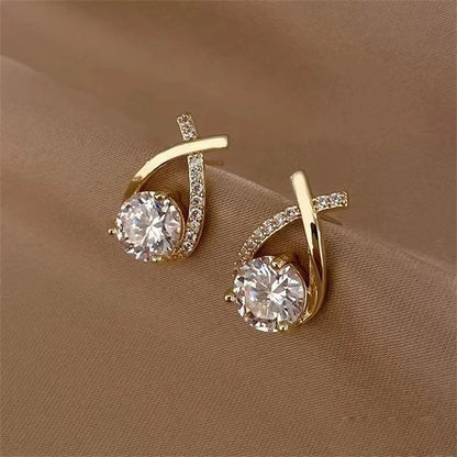 Shiny Ribbon Stud Earrings