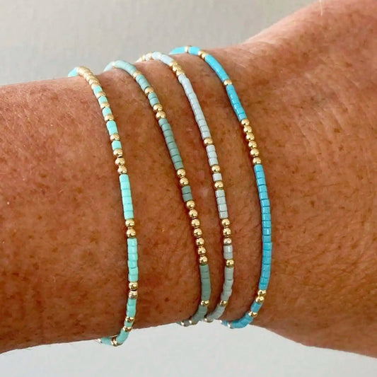 4pc Handmade Oceanic Bead Bracelets
