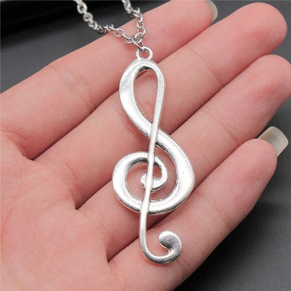 Antique Big Musical Note Necklace