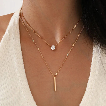Double Layered Bar Necklace