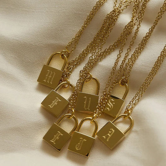 Lock Letter Initial Necklace