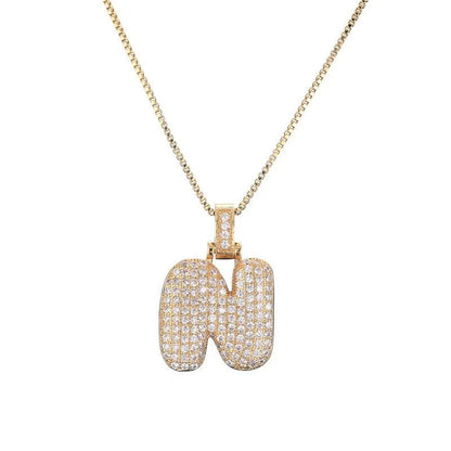 Diamond Bubble Initial Necklace