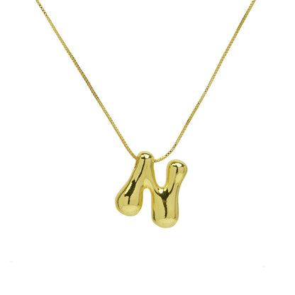 Chunky Balloon Initial Letter Necklace