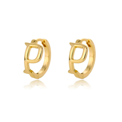 Minimal Initial Letter Stud Earrings