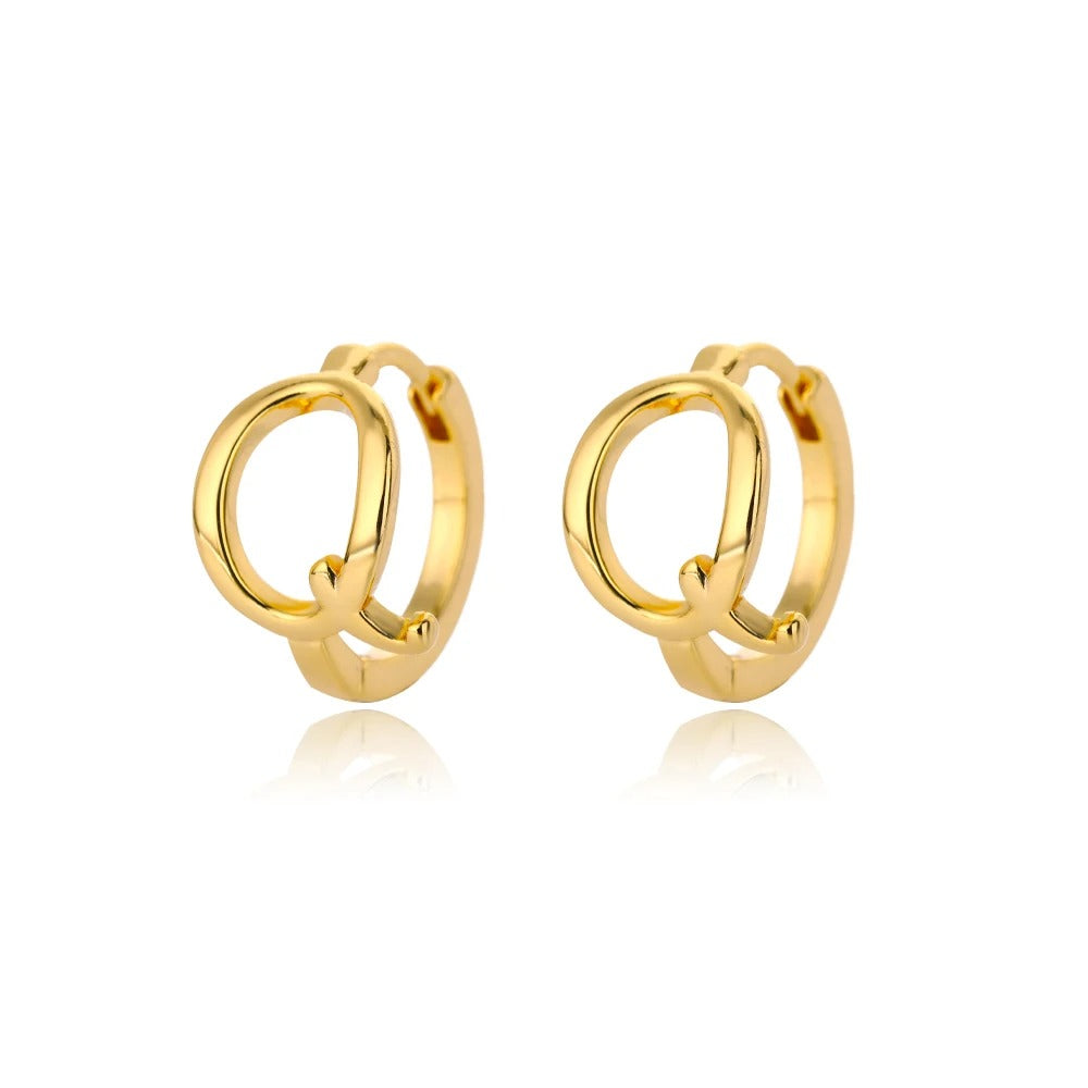 Minimal Initial Letter Stud Earrings