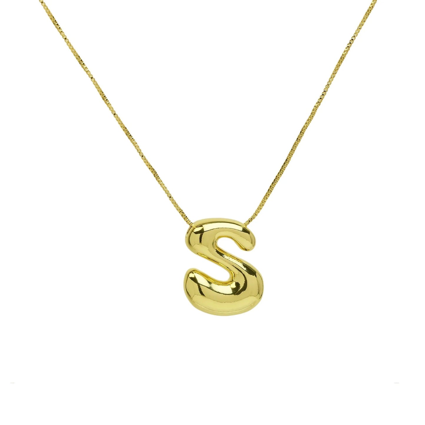 Chunky Balloon Initial Letter Necklace