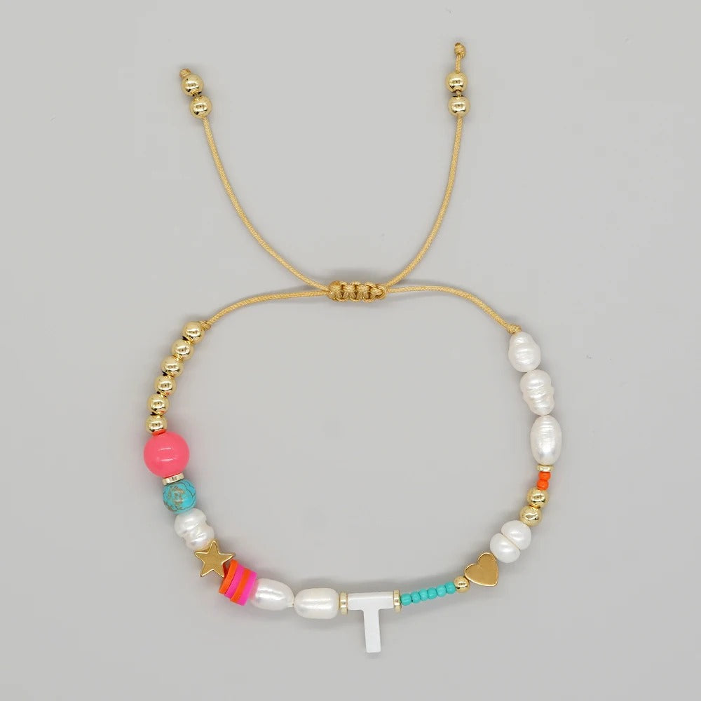 Color Splash Initial Bracelet