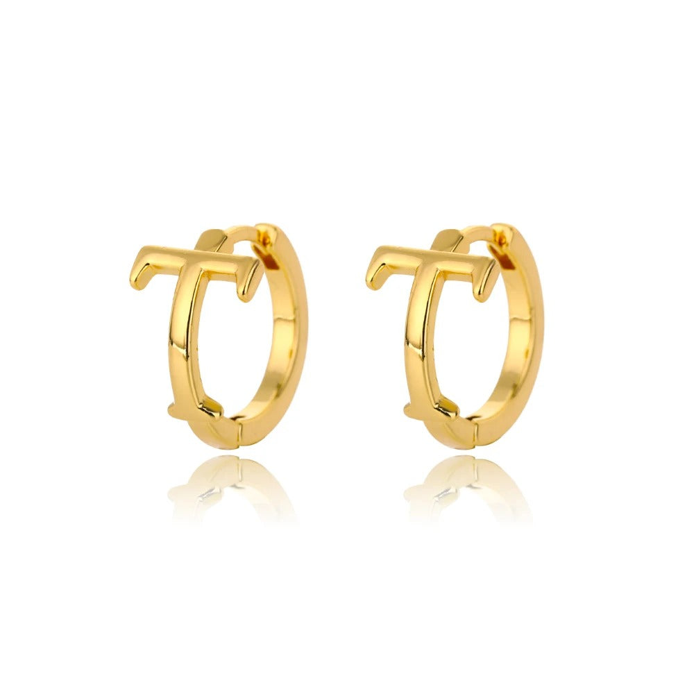 Minimal Initial Letter Stud Earrings