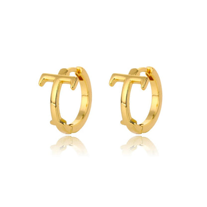 Minimal Initial Letter Stud Earrings