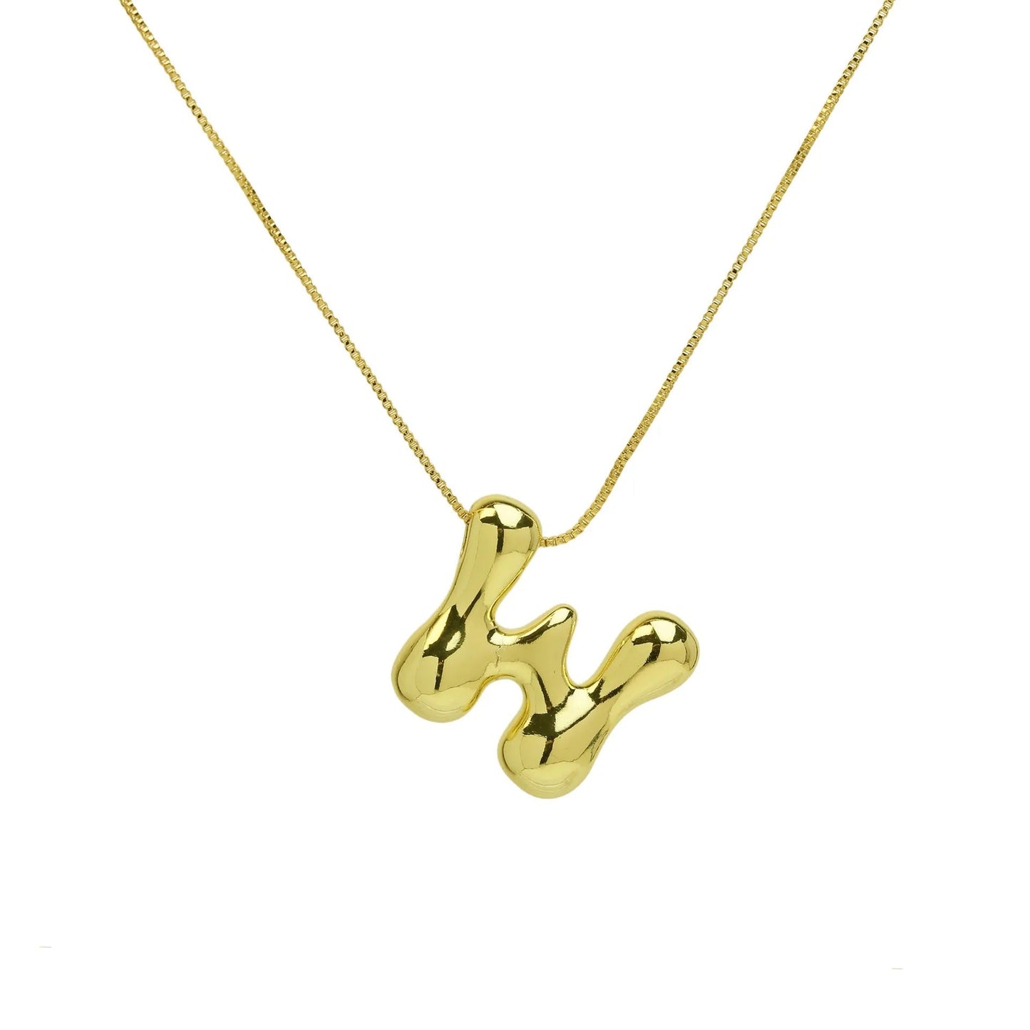 Chunky Balloon Initial Letter Necklace