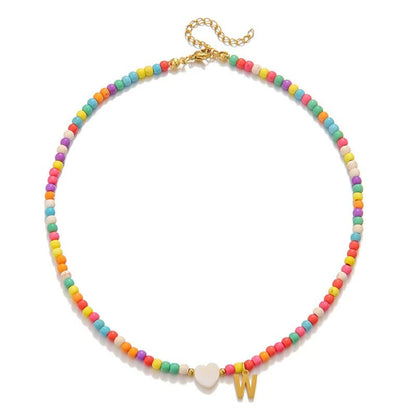Colorful Initial Heart Necklace