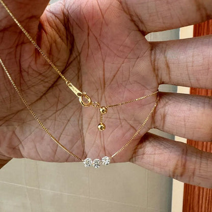 Delicate Three Stone Necklace