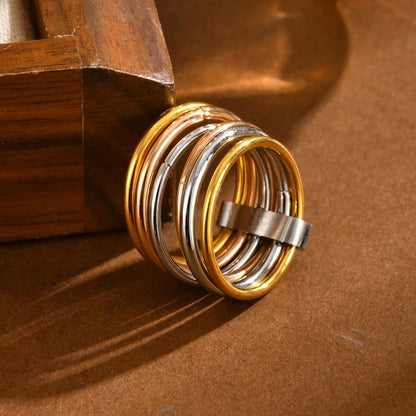 6pc Interlocked Stacked Ring