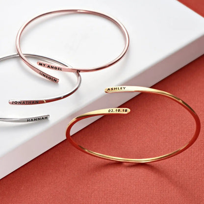 Engraved Adjustable Cuff Bracelet
