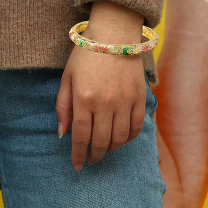 Cloisonne Traditional Floral Bracelet