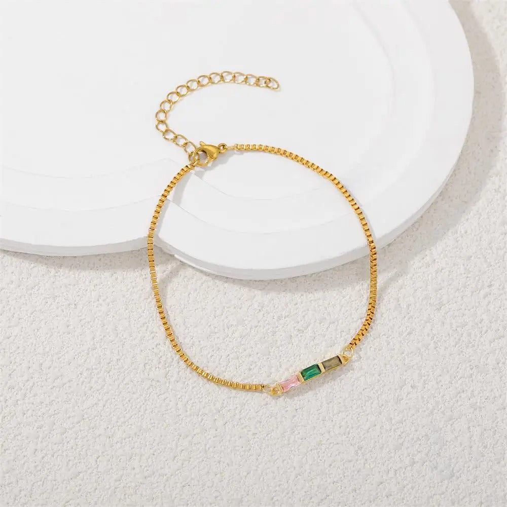 Thin Green Crystal Bracelet