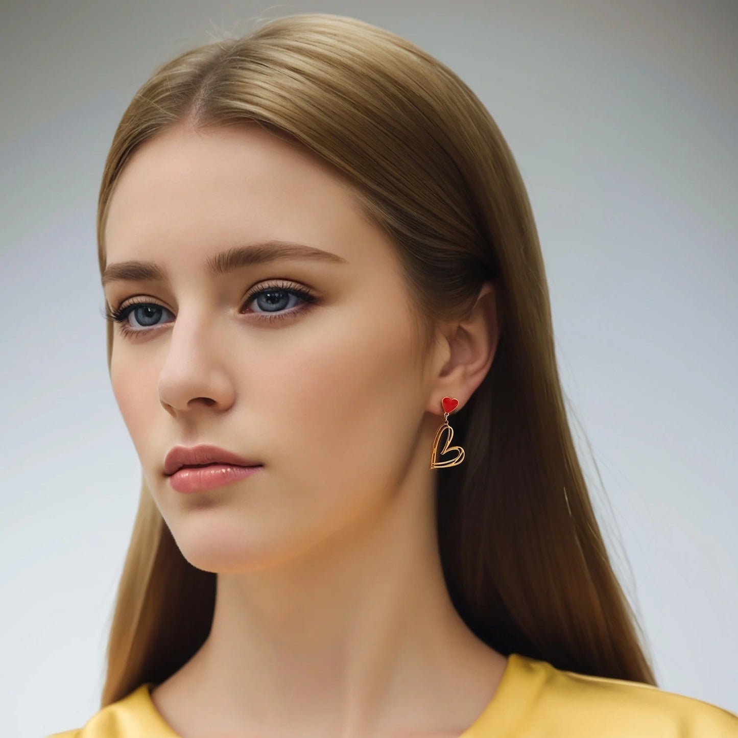 Asymmetric Heart Tassel Earrings