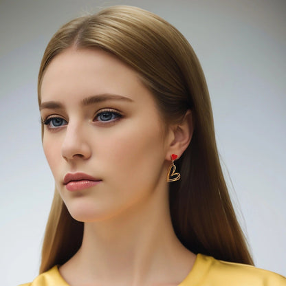 Asymmetric Heart Tassel Earrings