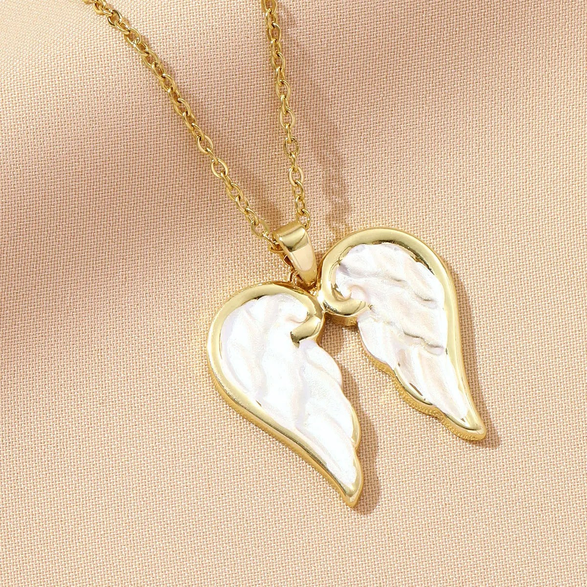 Enamel Angel Wing Necklace