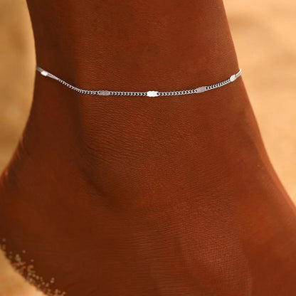 Delicate Minimal Thin Chain Anklet