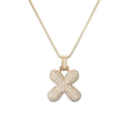 Diamond Bubble Initial Necklace