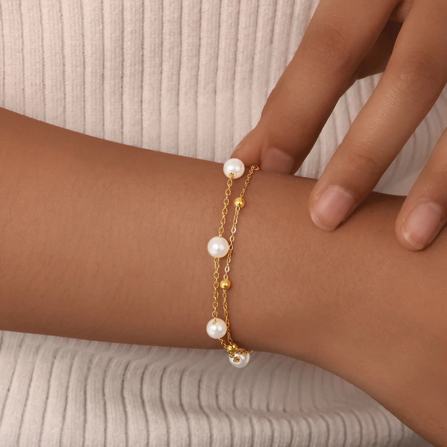 Double Layered Pearl Bracelet
