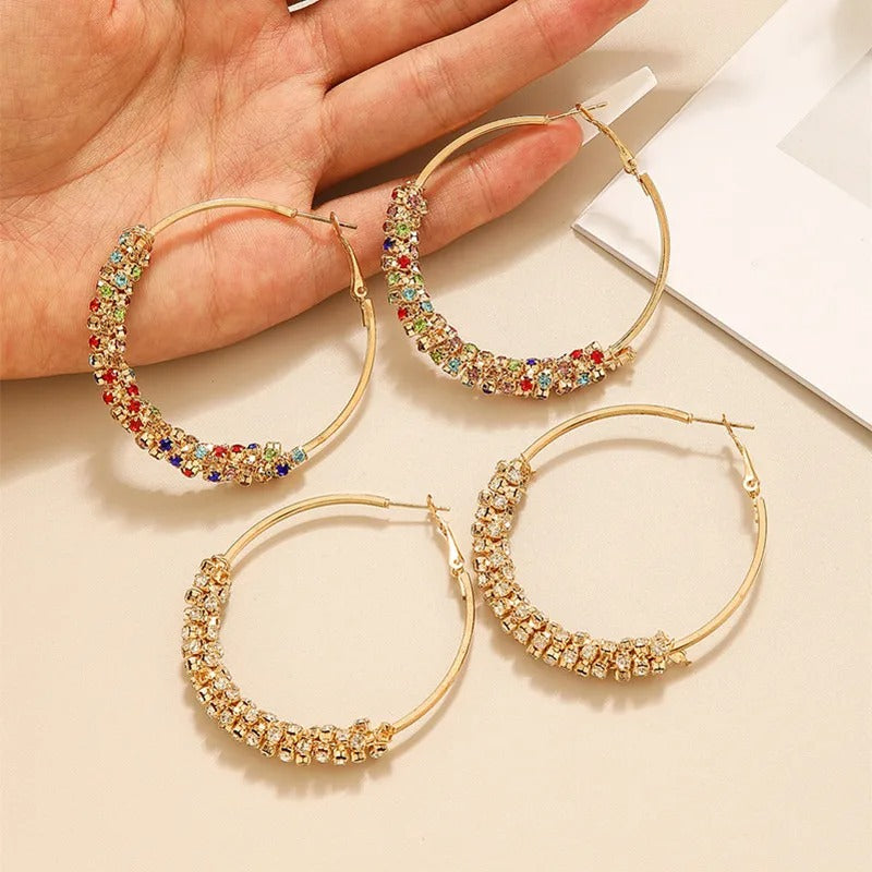 Colorblock Rhinestone Earrings