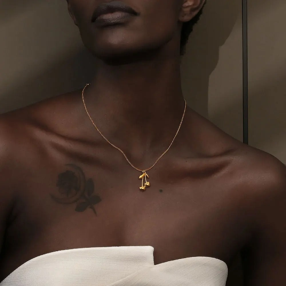 Dainty Bold Cherry Necklace