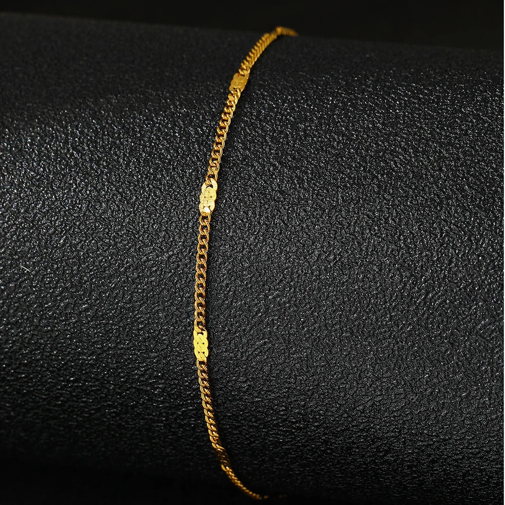 Delicate Minimal Thin Chain Anklet