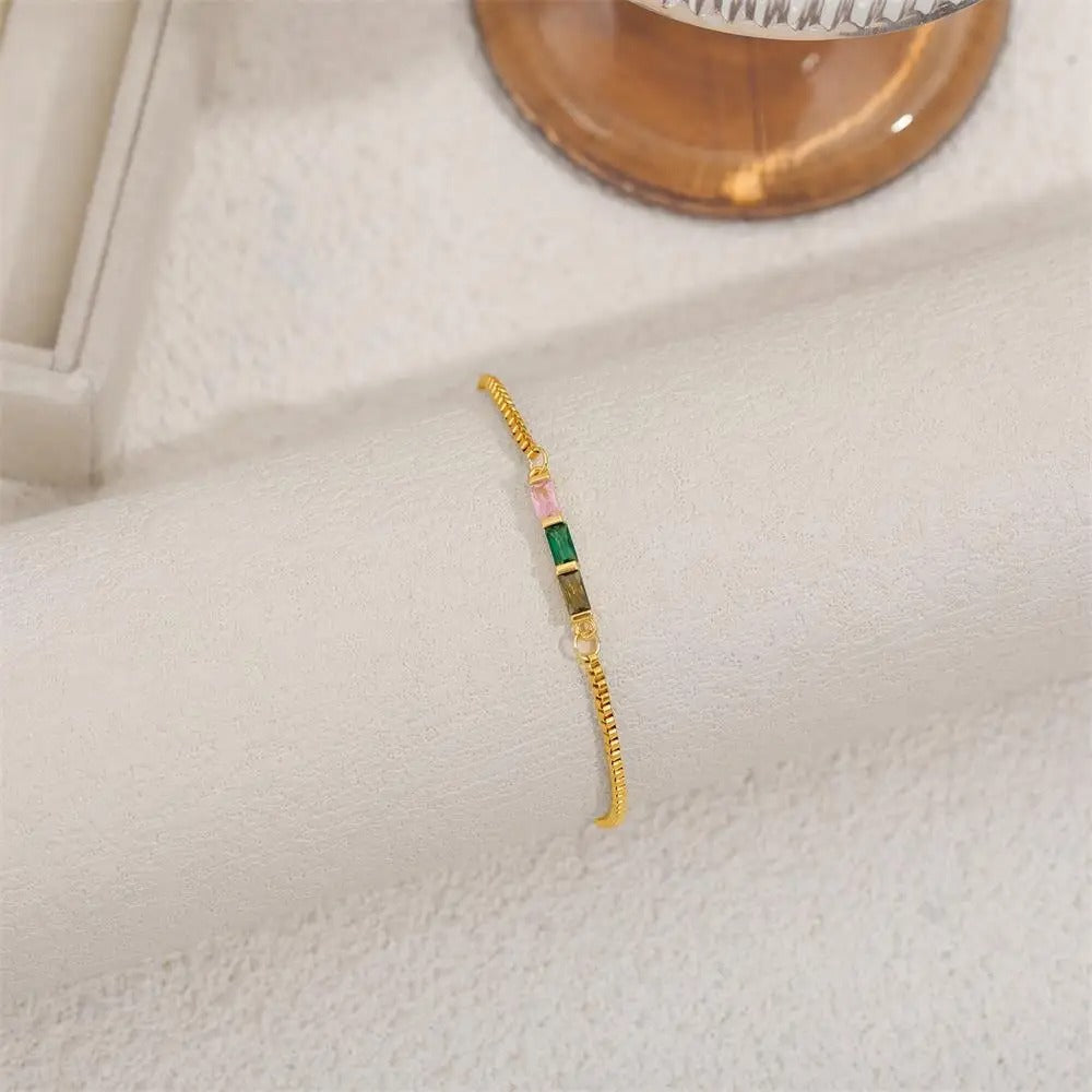 Thin Green Crystal Bracelet